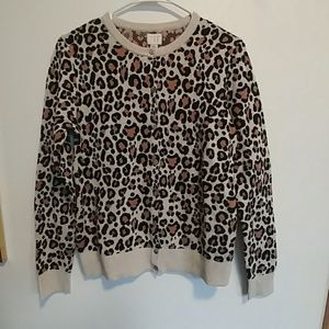 Cheetah print button sweater